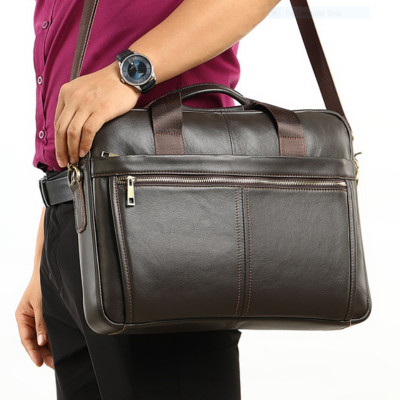 Túi xách nam da bò thật cao cấp phong cách mới 15,6"