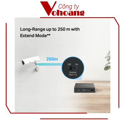 Bộ Chia Mạng Swich PoE Mercusys MS106LP 6 Cổng 10/100Mbps Hỗ Trợ 4 Cổng PoE+ Mỗi Cổng Công Suất 30W Kết Nối Lên Đên 250 Mét - Hàng Chính Hãng