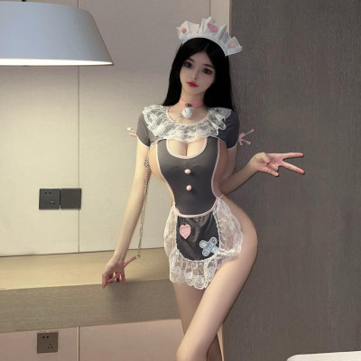 Tặng Kèm Bờm Tóc - Cosplay Nữ Hầu Gái, Nữ Bồi Bàn, Nữ Phục Vụ, Set Đồ Lót Nữ Gợi Cảm Tôn Dáng C033