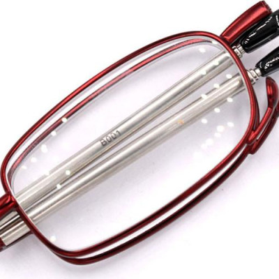 Kính lão gọng xếp 868 màu đỏ tròng lão từ 1 độ đến 4 độ