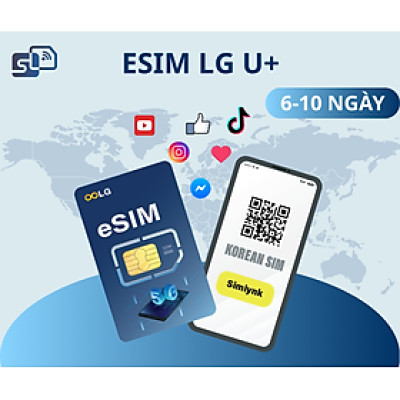 eSIM du lịch Hàn Quốc -  Dữ liệu không giới hạn  – 6/7/8/9/10 Ngày