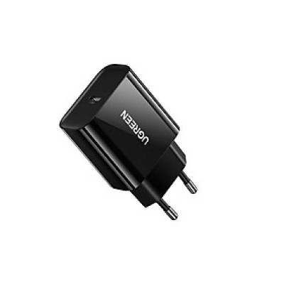 Ugreen UG10191CD137TK 18W QC3.0 Usb type c sạc nhanh nhựa ABS màu đen EU - HÀNG CHÍNH HÃNG