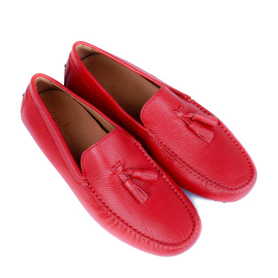 Giày Lười Moka Da Thật Made in Italy - Phong Cách Ý Thanh Lịch - Màu đỏ - 1723ROS - Hàng chính hãng