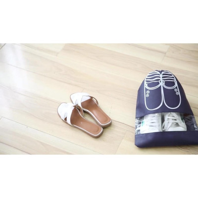 Túi Vải Đựng Giày Dép Dây Rút Chống Bẩn Chống Thấm Nước Du Lịch Dây Rút Size Lớn 43x32cm (Xả Kho)