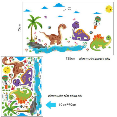 Decal dán tường vườn thú của bé - combo 2 bộ AmyShop