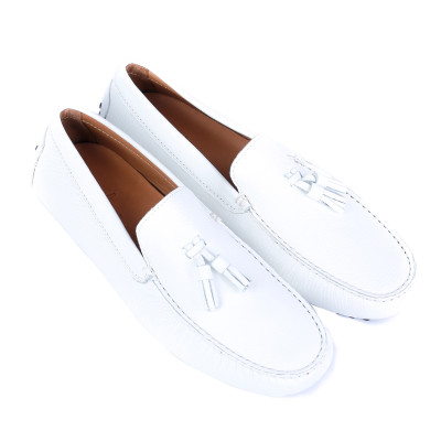 Giày Lười Moka Da Thật Made in Italy - Phong Cách Ý Thanh Lịch - Màu trắng - 1723BIA - Hàng chính hãng