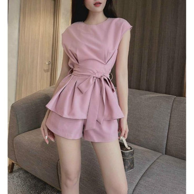Sét bộ đùi bo eo kèm dây thắt eo xinh đồ bộ mặc nhà dạo phố siêu xinh