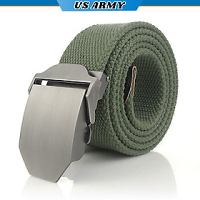 Dây Lưng Vải Nam U689 US ARMY Phong Cách Lính, Mặt Khóa Hợp Kim Thép Không Ghỉ Sáng Bóng-HÀNG CHÍNH HÃNG