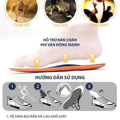 Lót giày thể thao EVA có 6 đệm chống sốc êm chân và rãnh chịu lực - buybox - BBPK154