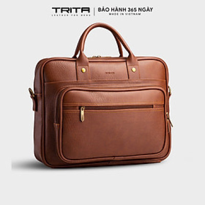 Cặp công sở Trita ( Thời trang nam đựng vừa laptop 13.3 inch - Cặp da TCA5 )