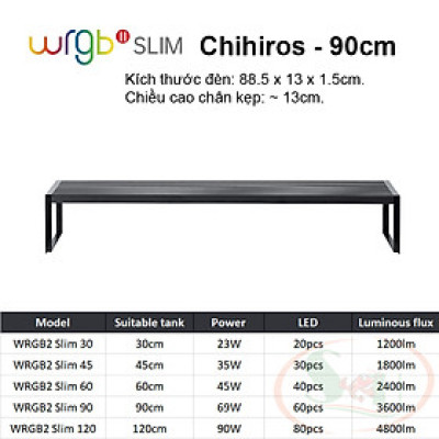 Đèn led Chihiros WRGB 2 Slim 30, 45, 60, 90, 120 cm WRGB2 quang phổ bể thủy sinh cá tép cảnh wrgbii