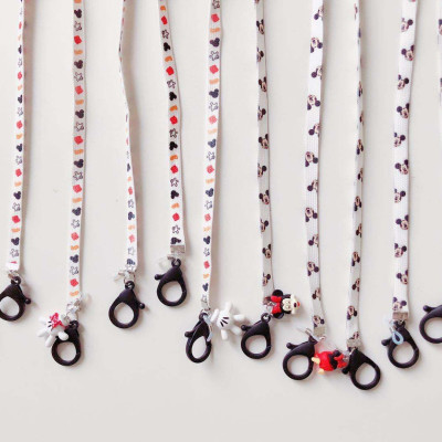 dây đeo khẩu trang, dây dù, dây vải, Dây đeo kính thời trang chống rơi rớt, 2 trong 1 - hình mặt cười