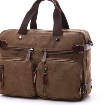 Túi xách nam công sở 2 trong 1 vải cavans cao cấp size 15,6inh và size 17.3inh phong cách mới