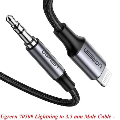 Ugreen UG70509US315TK 1m cáp lightning ra 3.5mm màu xám mạ nickel chống nhiễu - HÀNG CHÍNH HÃNG
