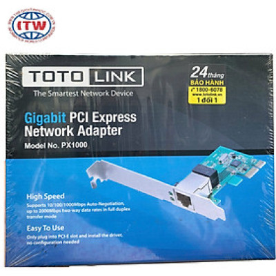 Card Mạng PCI-E Gigabit Totolink PX1000 – Hàng Chính Hãng
