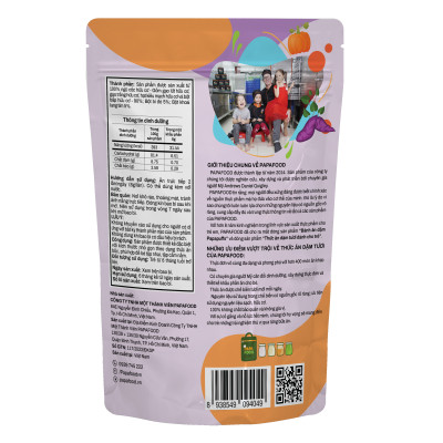BÁNH ĂN DẶM PAPAFOOD PAPAPUFFS - FINGERS VỊ BÍ ĐỎ VÀ KHOAI LANG TÍM - 100% NGŨ CỐC HỮU CƠ 