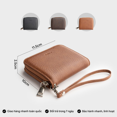Ví Trita ( Thời trang nữ dáng ngắn cầm tay phối khóa kéo - Ví da RV84 )