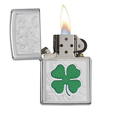 Bật lửa Zippo Clover High Polish Chrome Design 24699