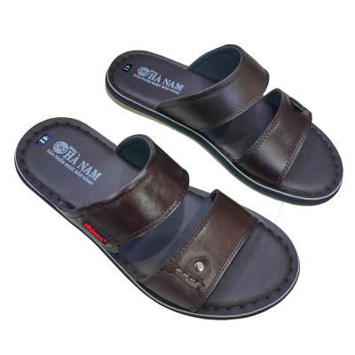 Dép Nam Quai Ngang Da Bò Thật TiTi ĐÔ Cao Cấp DNA2157d