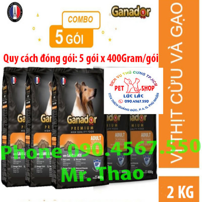 5 gói Đủ Loại Thức ăn cho chó Ganador Adult / Puppy - FIB