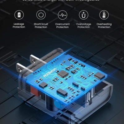 Ugreen UG10184CD137TK 18W PD3.0 usb type c màu đen sạc nhanh chuẩn US ABS plastic - HÀNG CHÍNH HÃNG