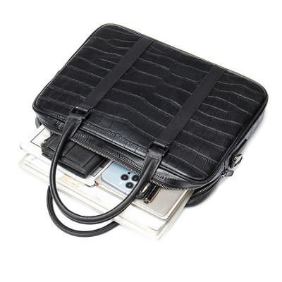 Cặp công sở nam da bò dập nổi cao cấp BHM5036 vừa laptop 15.6inch