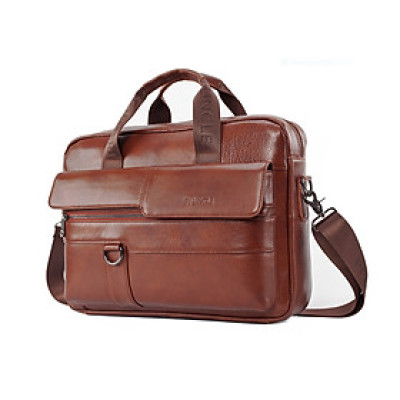 Túi xách nam da bò thật cao cấp phong cách mới 15,6"