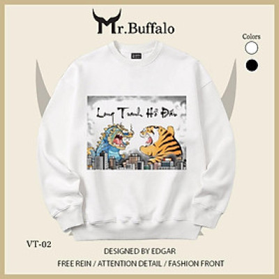 Áo Sweater Long tranh Hổ đấu, Mã Đáo thành công Mr.Buffalo