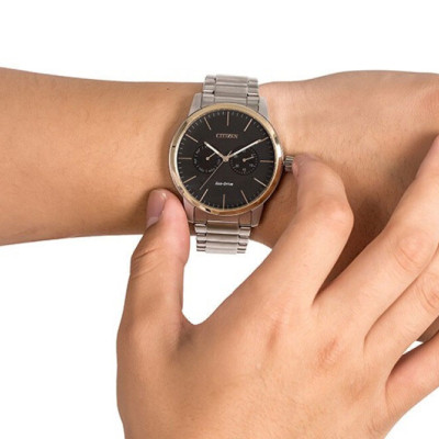 Đồng Hồ Nam Citizen Dây Thép Không Gỉ AO9044-51E - Mặt Đen