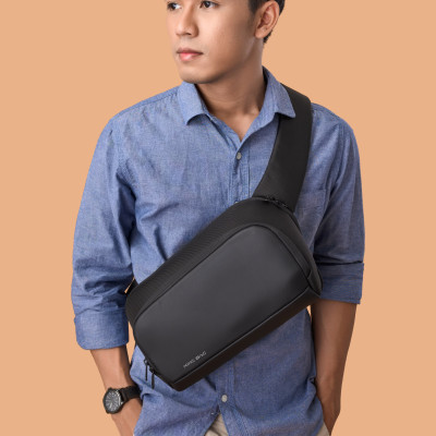 Túi đeo chéo đẳng cấp, hiện đại KINGBAG ORI 9.7”, nhiều ngăn, chống trộm vải kháng nước tốt, khóa YKK, màu đen - Hàng chính hãng