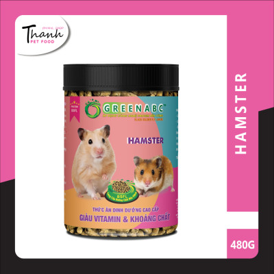 Thức ăn Hamster của nhãn GREENABC – Giúp Hamster ăn ngon, giảm căng thẳng, lông mượt, tăng đề kháng – Hộp 10g và 480g