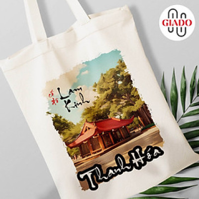Túi canvas GIADO, túi vải bố, túi tote mẫu Thanh Hoá cố đô Lam Kinh