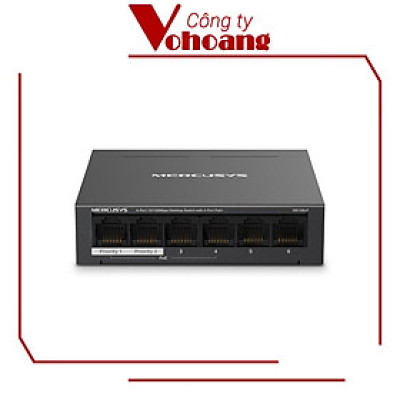 Bộ Chia Mạng Swich PoE Mercusys MS106LP 6 Cổng 10/100Mbps Hỗ Trợ 4 Cổng PoE+ Mỗi Cổng Công Suất 30W Kết Nối Lên Đên 250 Mét - Hàng Chính Hãng