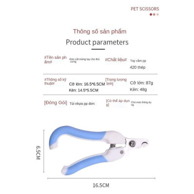 Kéo cắt móng có dũa móng cho chó mèo (màu giao ngẫu nhiên) Thú Cưng