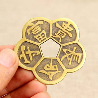 Bộ 2 Đồng hoa mai(Đồ đồng, phong thủy) - Phong Thủy Gia Đình - 206570 - Brown