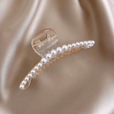 Kẹp Tóc Càng Cua Đính Ngọc Trai Nhân Tạo Phong Cách Hồng Kông Thâp Niên 90s