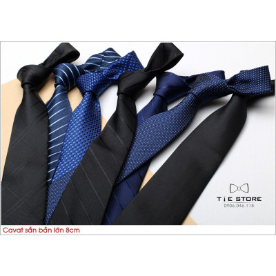 Cavat nam chất sần bản lớn 8cm - Cavat công sở bản lớn