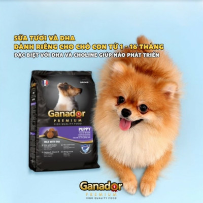 Combo 2 gói thức ăn cho chó con vị sữa & DHA Ganador Puppy Milk with DHA 3kg