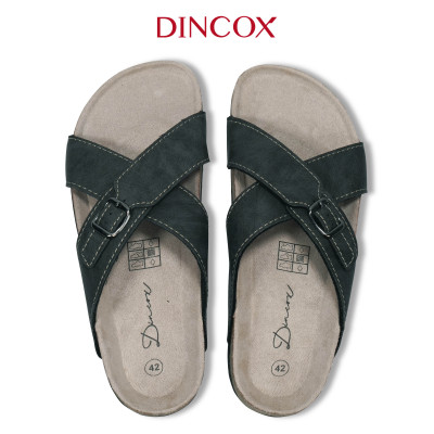Dép Đế Trấu Nam Quai Chéo 1 Khóa Charcoal DC05 Dincox