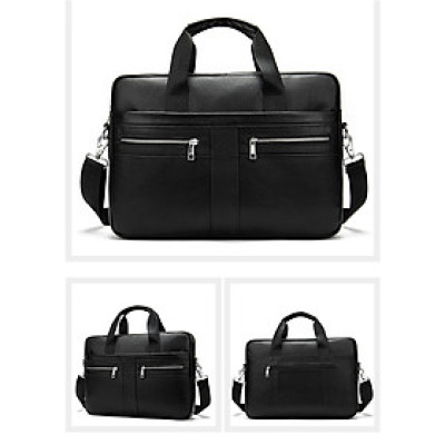 Cặp công sở nam da bò thật BHM2019 vừa laptop 15inch