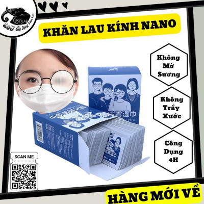 Combo 200 Khăn Lau Mắt Kính Nano Chống Mờ Sương Công Nghệ Nhật Bản - Chính Hãng 