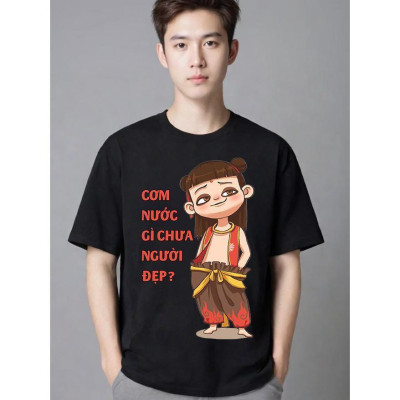 Áo Thun Mr.Buffalo Na tra "cơm nước gì chưa người đẹp" Tshirt Cotton 100% Unisex Form Oversize Local Brand NT1-4