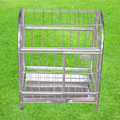 Chuồng chó mèo inox mái vòm và mái băng- tặng kèm khay hứng bằng inox