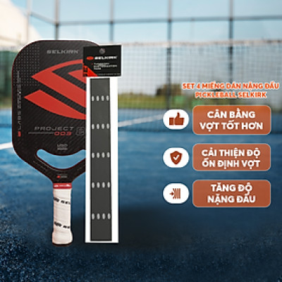Set 4 Miếng Dán Nặng Đầu Pickleball Selkirk Cao Cấp - Tiện Lợi - 4 miếng 2.8 gam - Cải Thiện Sự Ổn Định - Độ Bền Cao