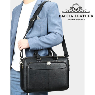 Cặp công sở nam da bò cao cấp BHM5099 Túi xách, cặp văn phòng, cặp giáo viênm vừa laptop 15inch