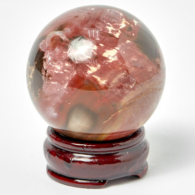 Quả cầu phong thủy gỗ hóa thạch mệnh mệnh mộc, hỏa, thổ - Ngọc Quý Gemstones