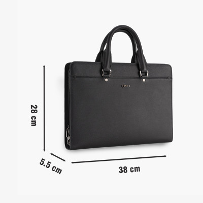 Túi Xách Nam Cặp Da Đen Cầm Tay GENCE CGL09 Chất Liệu Da Bò Khóa Số Cao Cấp Màu Đen