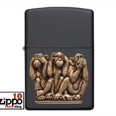 Bật lửa Zippo 29409 Three Monkeys - Chính hãng 100%