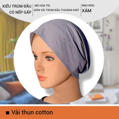 Nón vải thun mêm, thấm hút mồ hôi, mỏng nhẹ mũ trùm đầu vải thun, nhiều màu