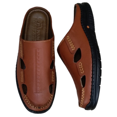 Dép Bít Mũi Nam TiTi ĐÔ Da Bò Thật Cao Cấp GSB20108